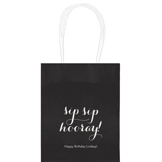 Elegant Sip Sip Hooray Mini Twisted Handled Bags